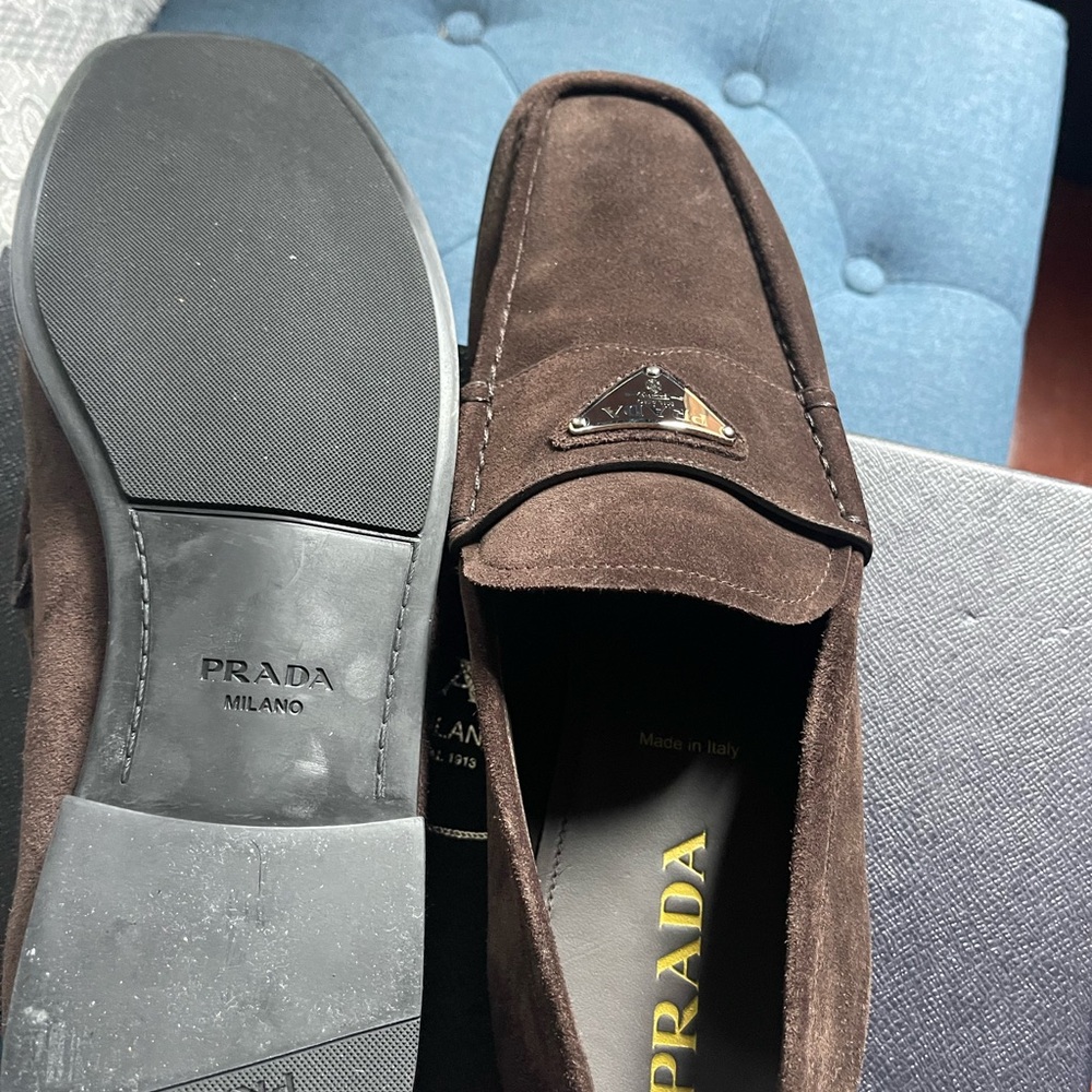 Prada Men's Brown Suede Loafers - Picture 5 of 6